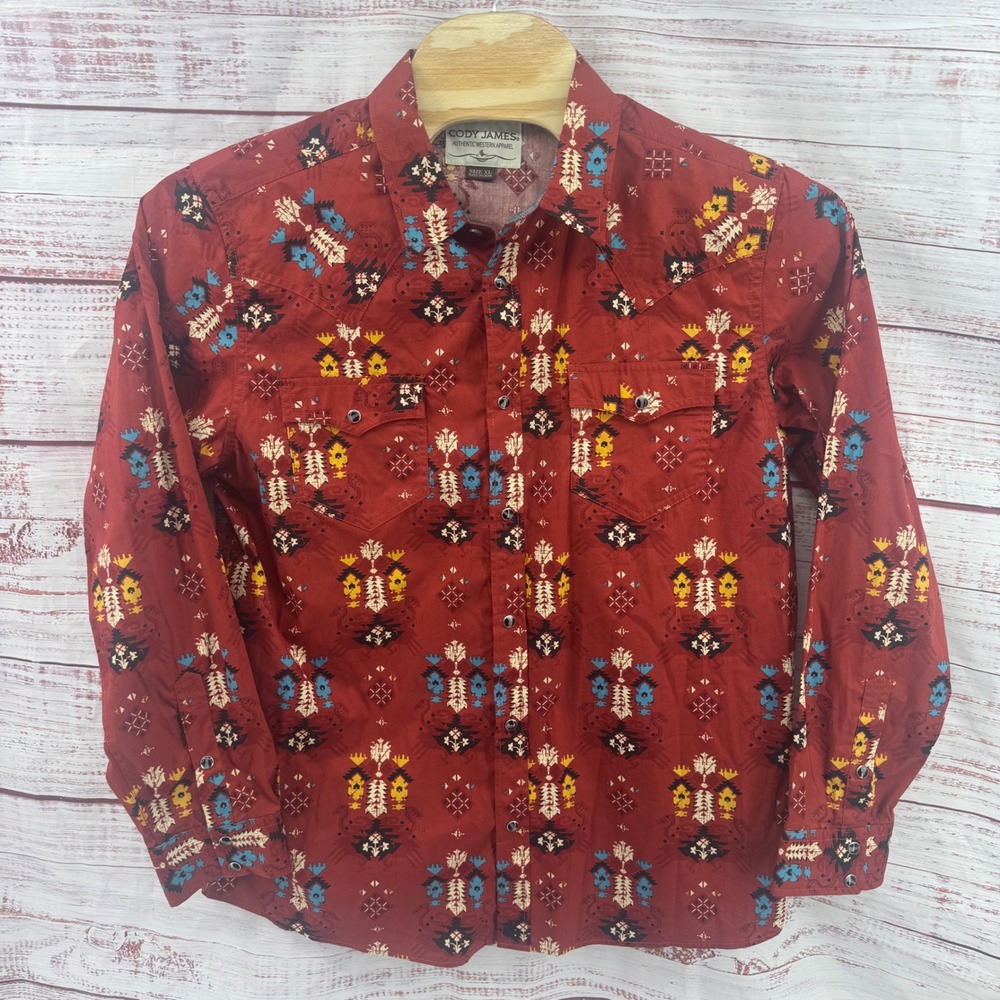 Cody James Shirt Mens XL Southwestern Geometric Pearl Snap Western Cowboy Rodeo